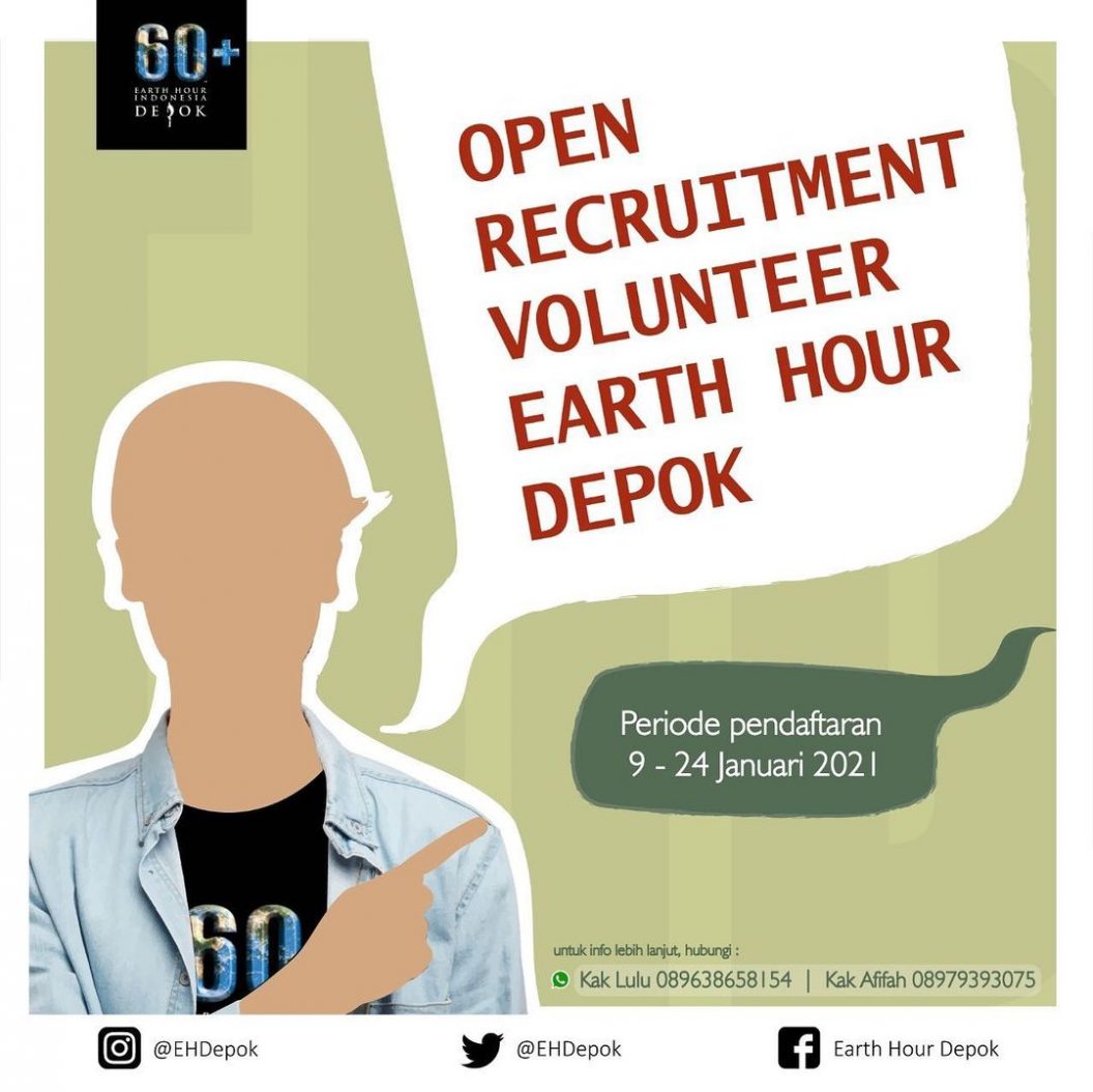 Open Recruitment Volunteer Earth Hour Depok 2021