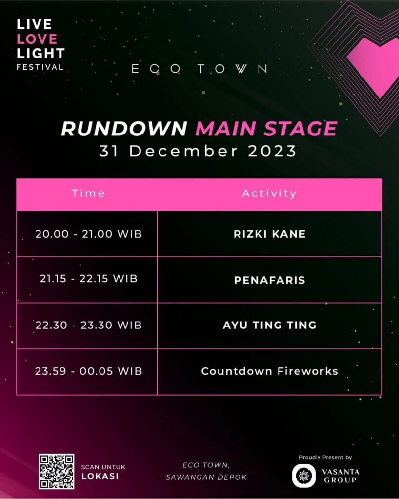 Run Down Live Love Light Festival tanggal 31 Desember 2023
