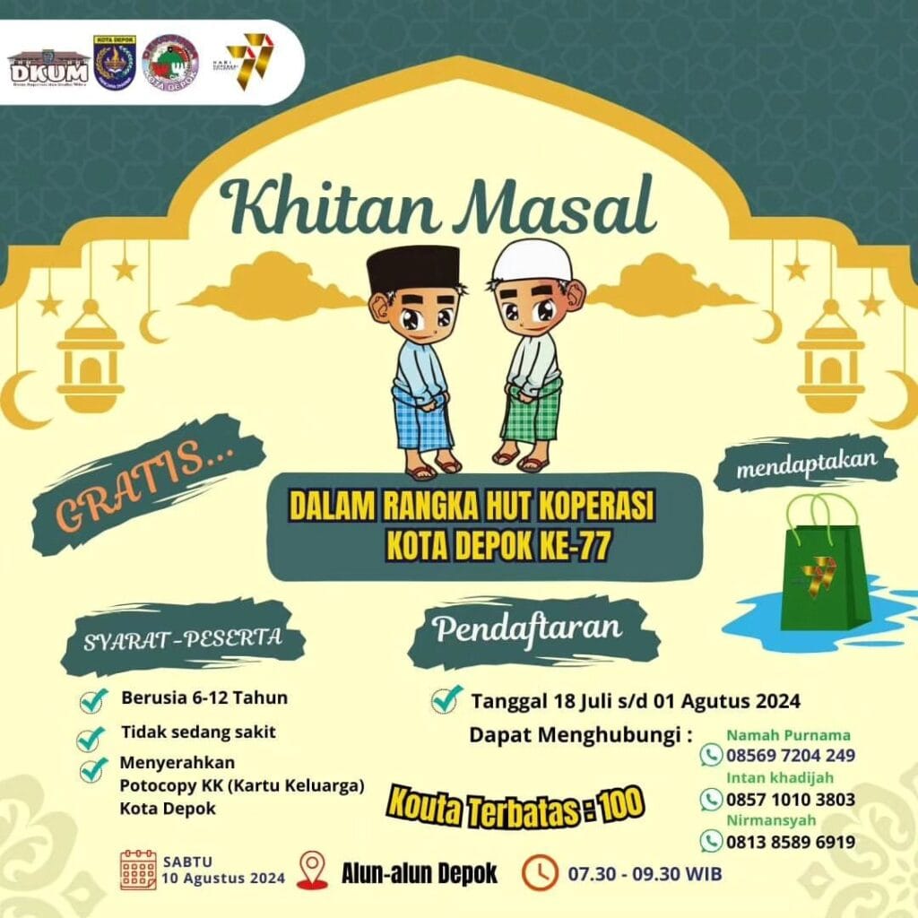 Khitan Masal HUT ke-77 Koperasi Alun-Alun Kota Depok