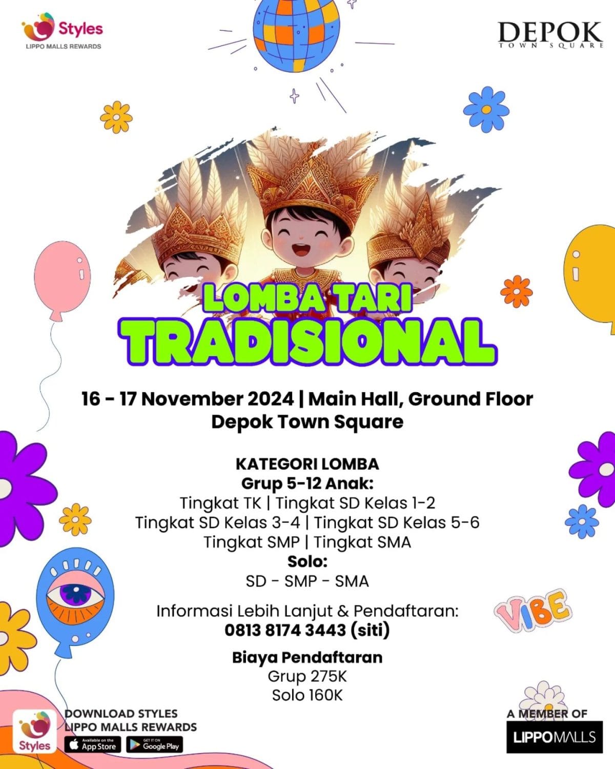 Lomba Tari Tradisional di Depok Town Square DETOS 16-17 November 2024