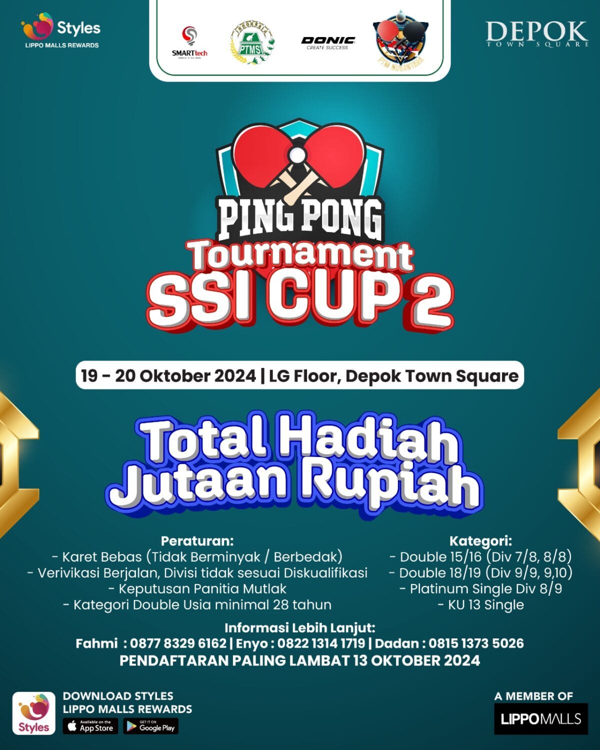Ping Pong Tournament SSI Cup 2 Depok Town Square DETOS