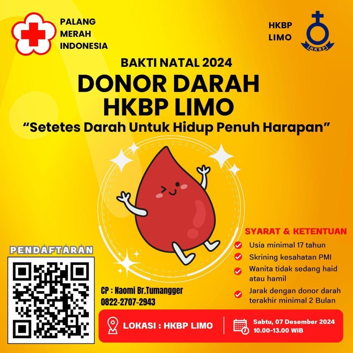 Donor Darah di HKBP Limo Depok 7 Desember 2024