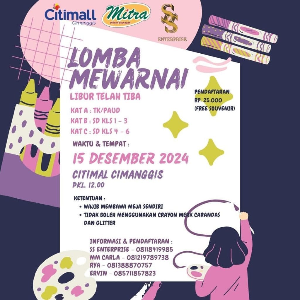 Lomba Mewarnai di Citimall Cimanggis 15 Desember 2024