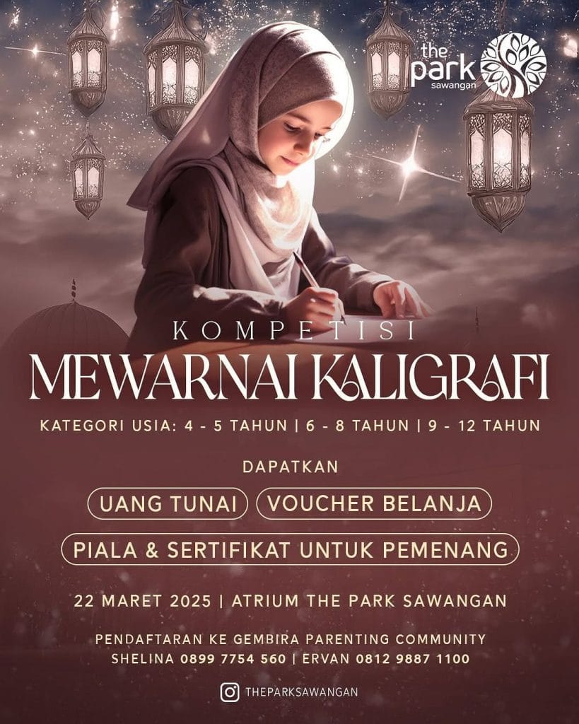 Kompetisi Mewarnai Kaligrafi di The Park Sawangan 22 Maret 2025