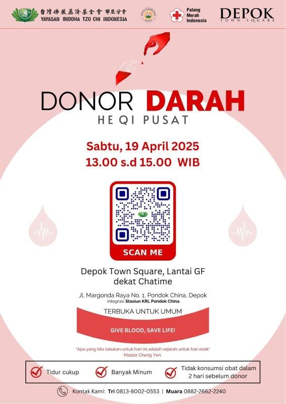 Donor Darah di Depok Town Squuare DETOS 19 April 2025