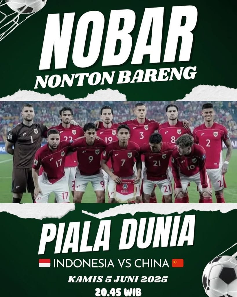 Nobar Indonesia vs China di Jogja Billiard Margonda 5 Juni 2025