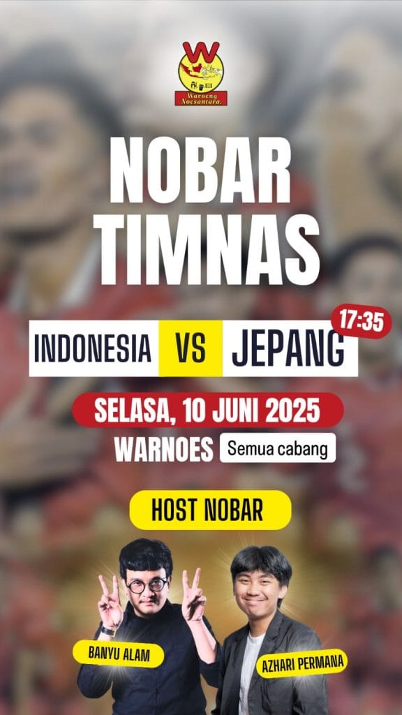 Lokasi Nonton Bareng Nobar Jepang vs Indonesia di Warnoes Depok 10 Juni 2025