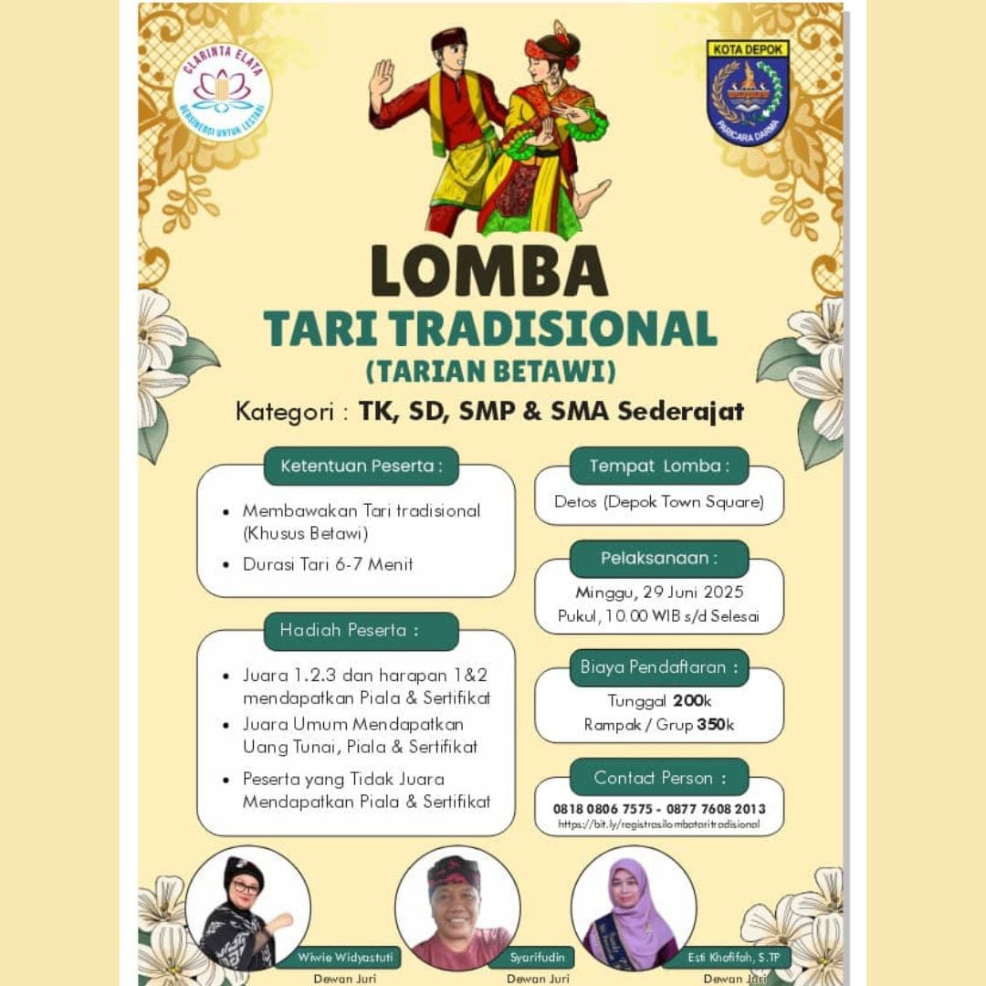 Lomba Tari Tradisional Tarian Betawi di Depok Town Square DETOS 29 Juni 2025