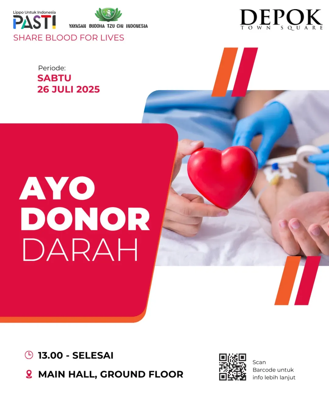 Donor Darah di Depok Town Square DETOS 26 Juli 2025