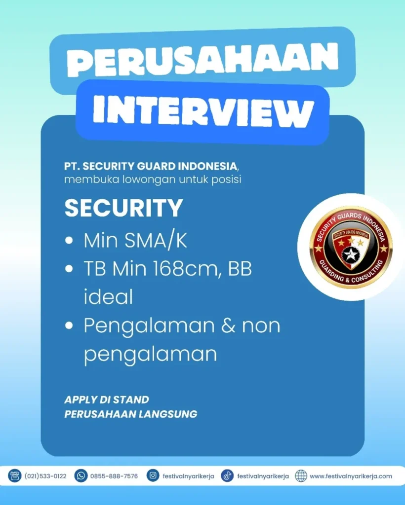Interview Security Guard di Job Fair Citimall Cimanggis Depok tanggal 8-9 Desember 2025