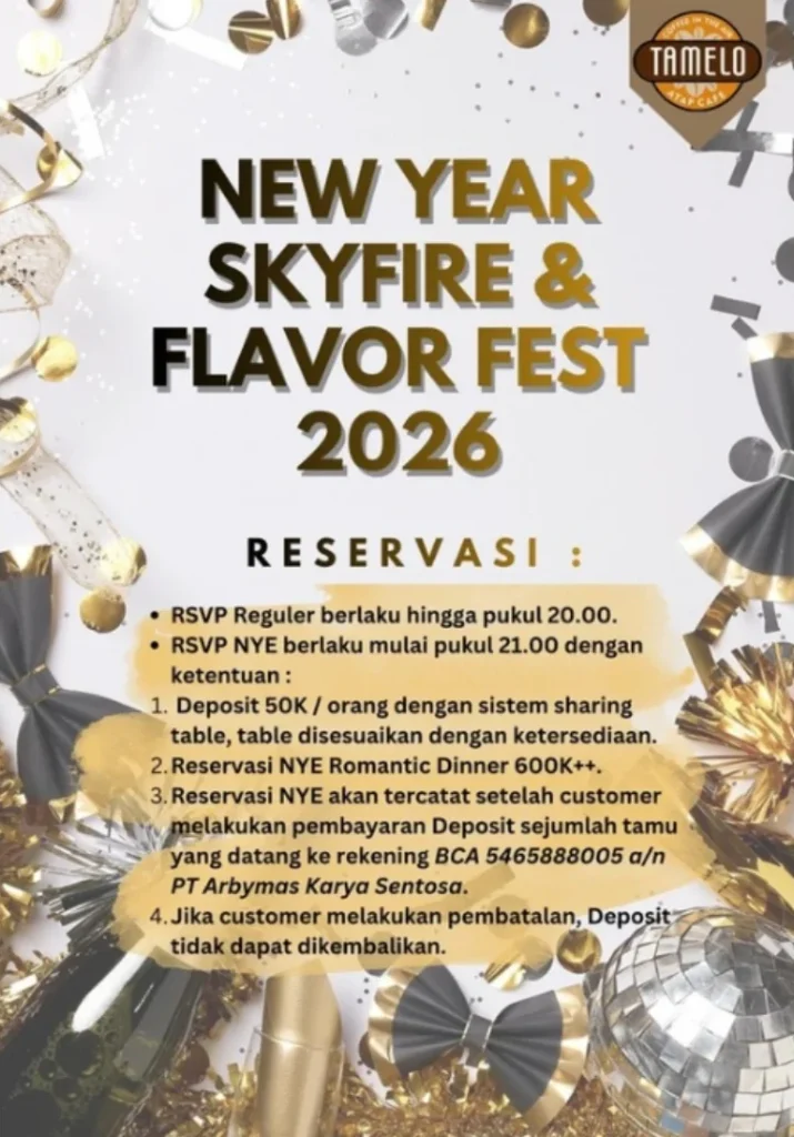 Poster New Year Skyfire & Flavor Fest 2026 di Tamelo Atap Cafe Depok (2)