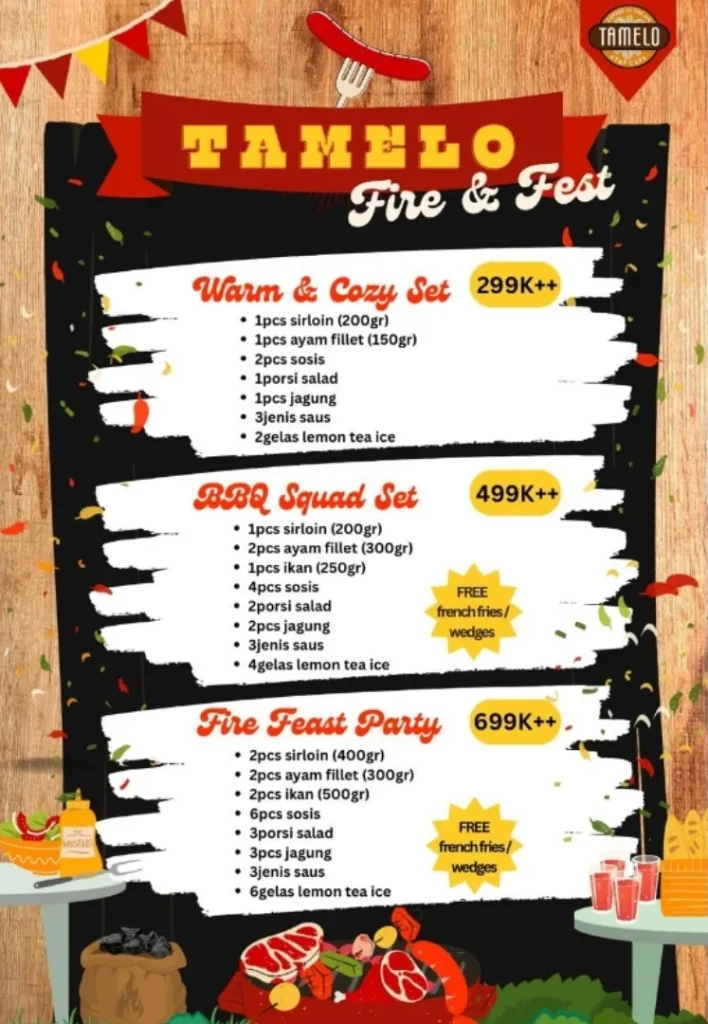 Pilihan MakananPoster New Year Skyfire & Flavor Fest 2026 di Tamelo Atap Cafe Depok