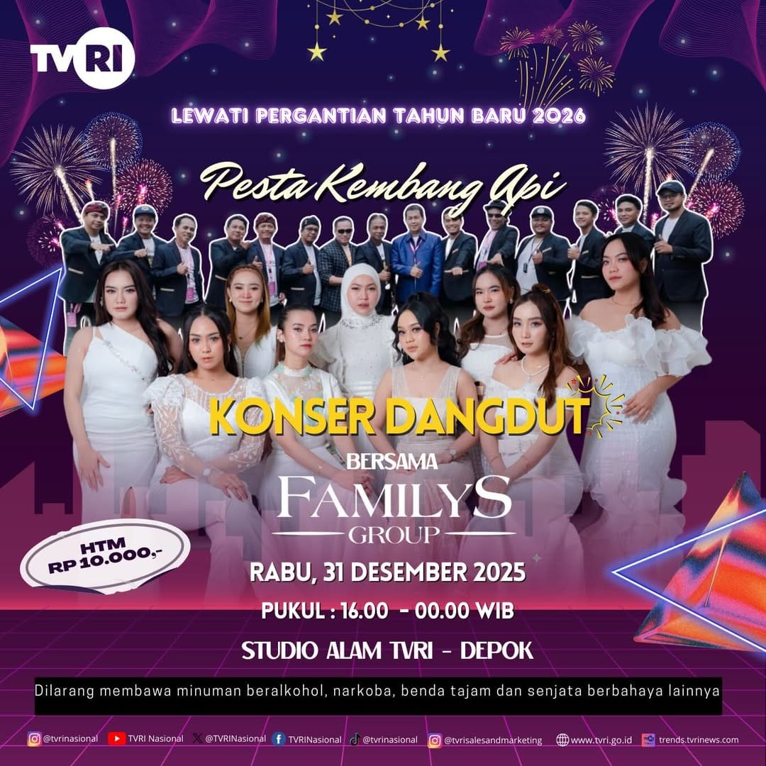 Pergantian Tahun baru 2026 di Studio Alam TVRI Depok