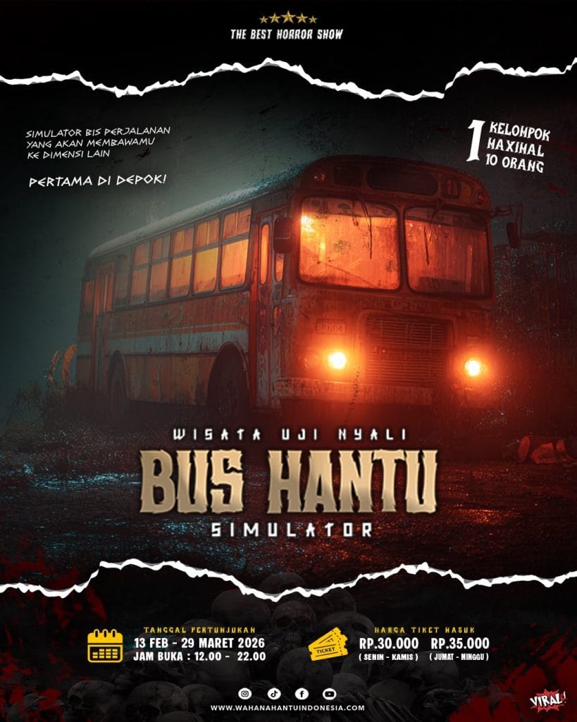 Wahana Rumah Hantu Uji Nyali Bus Hantu di ITC Depok 13 FEBRUARI-29 Maret 2026