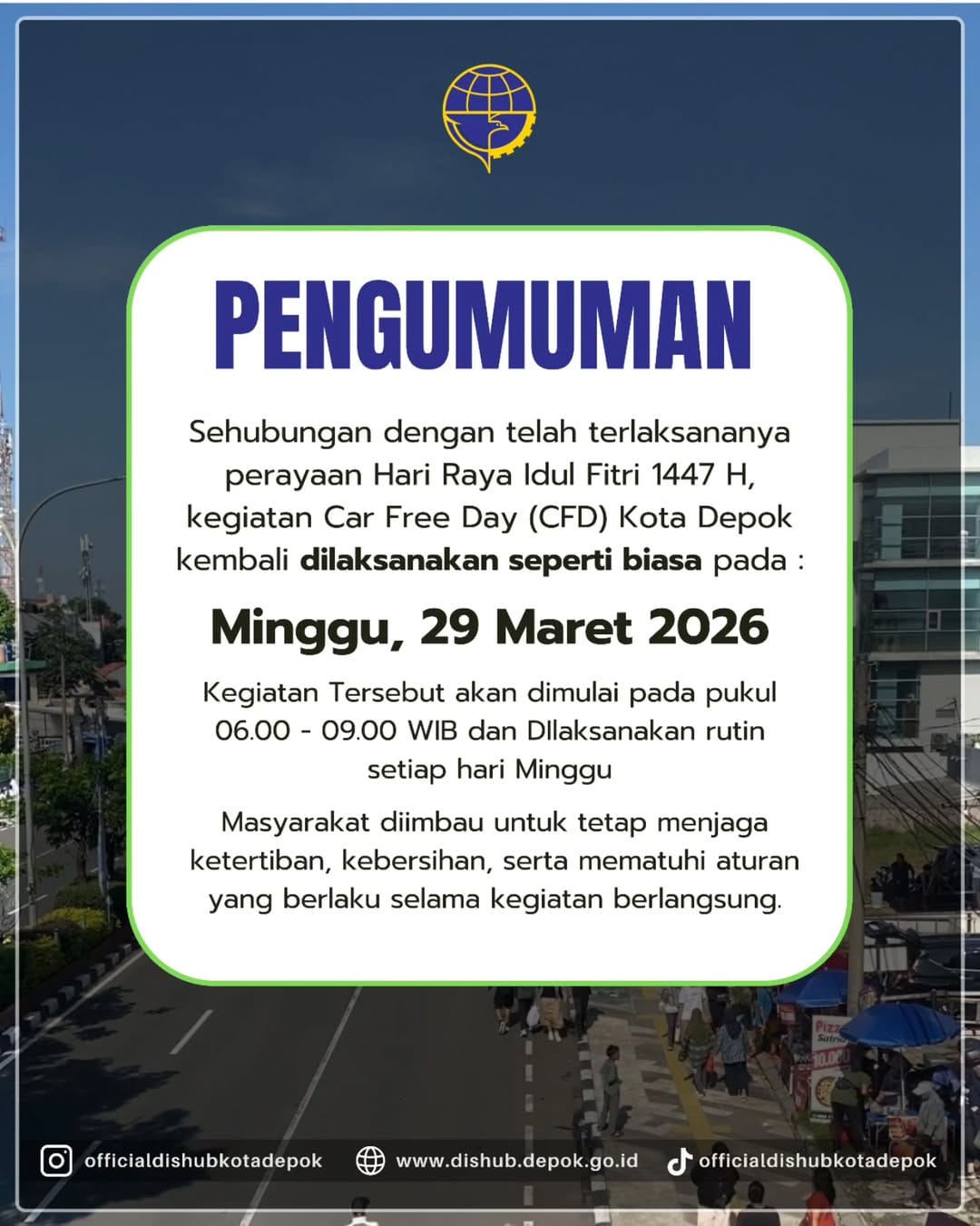 Featured image for “[UPDATE] CFD Depok Kembali Dibuka Mulai 29 Maret 2026 Pasca-Lebaran”