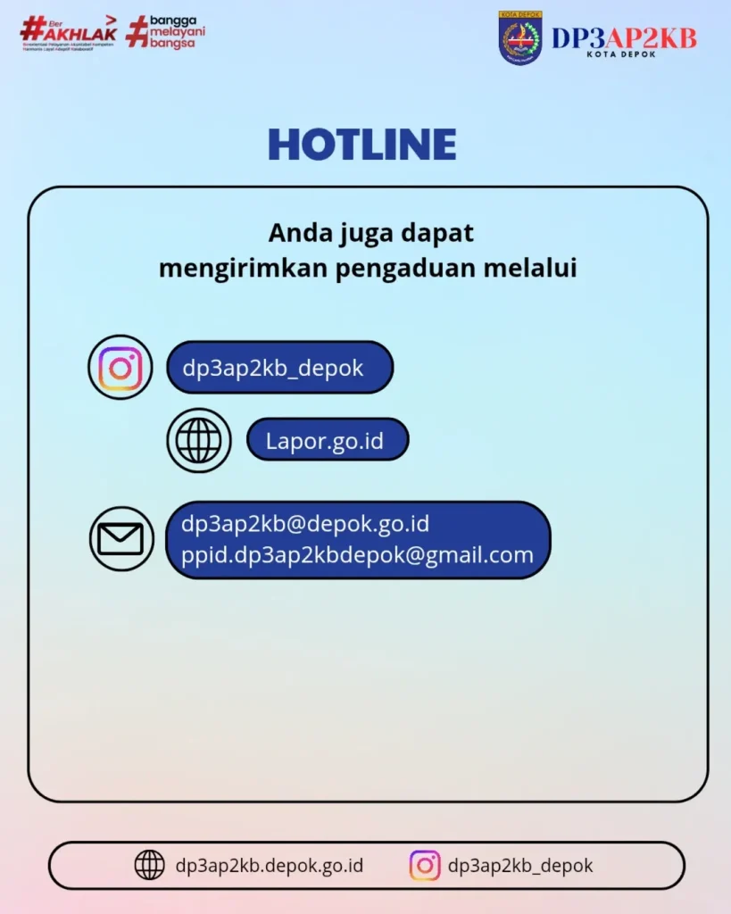 Hotline Layanan Pengaduan dan Konsultasi DP3AP2KB Depok