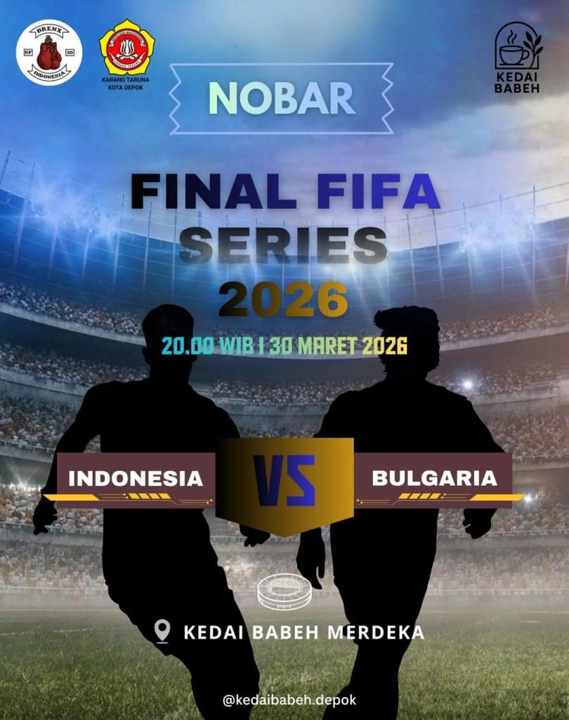 Nobar Timnas Indonesia vs Bulgaria di Kedai Babeh Merdeka Depok