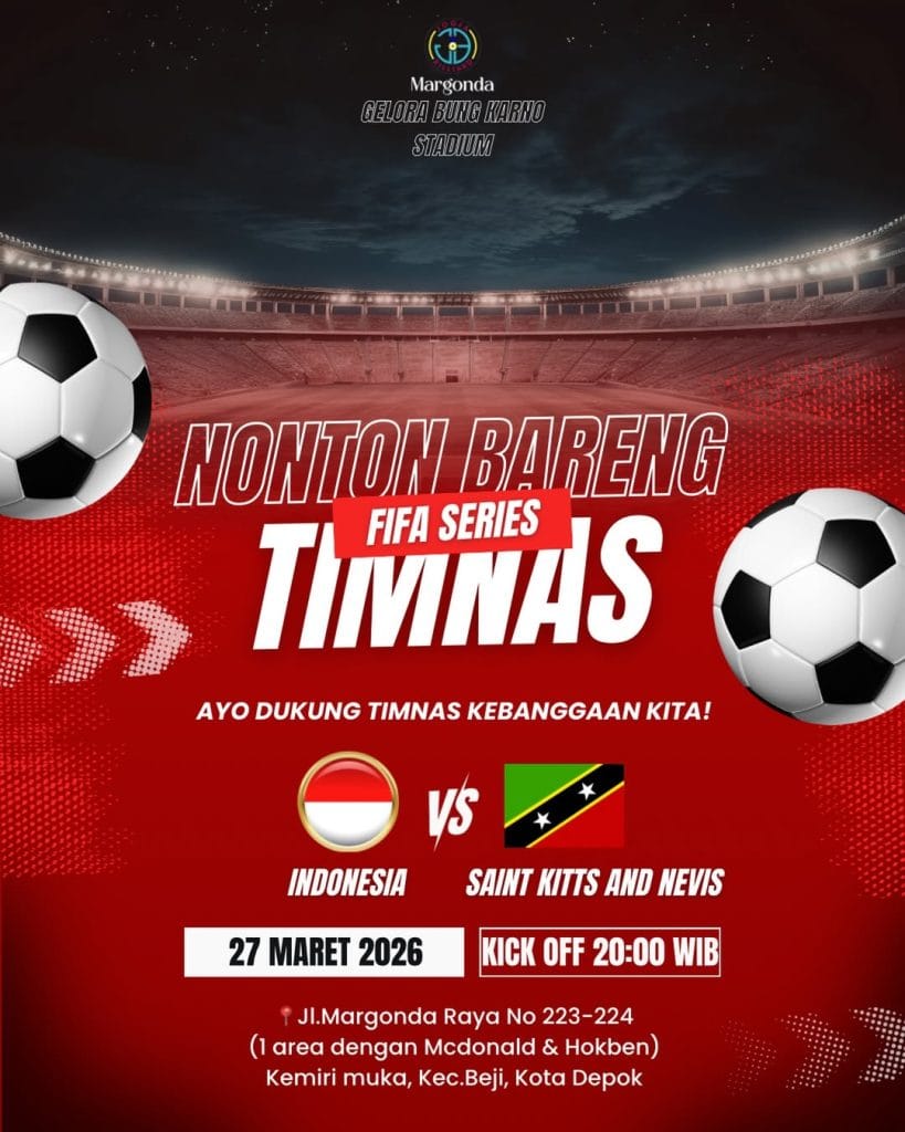 Nonton Bareng Pertandingan Indonesia vs Saint Kitts and Nevis di Jogja Billiard Margonda Depok