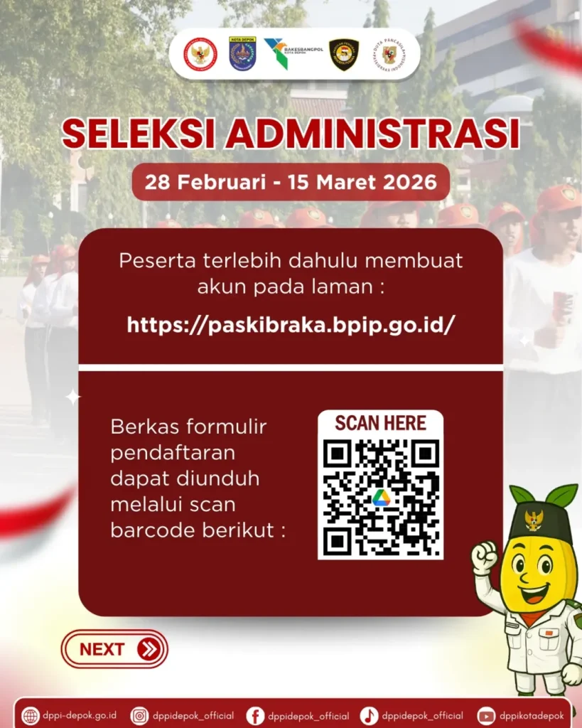 Seleksi Administrasi Paskibraka Tingkat Kota Depok 2026