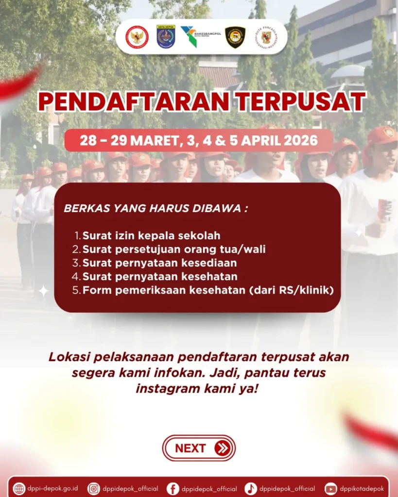 Syarat Berkas Seleksi Paskibraka Tingkat Kota Depok 2026 Gelombang Dua