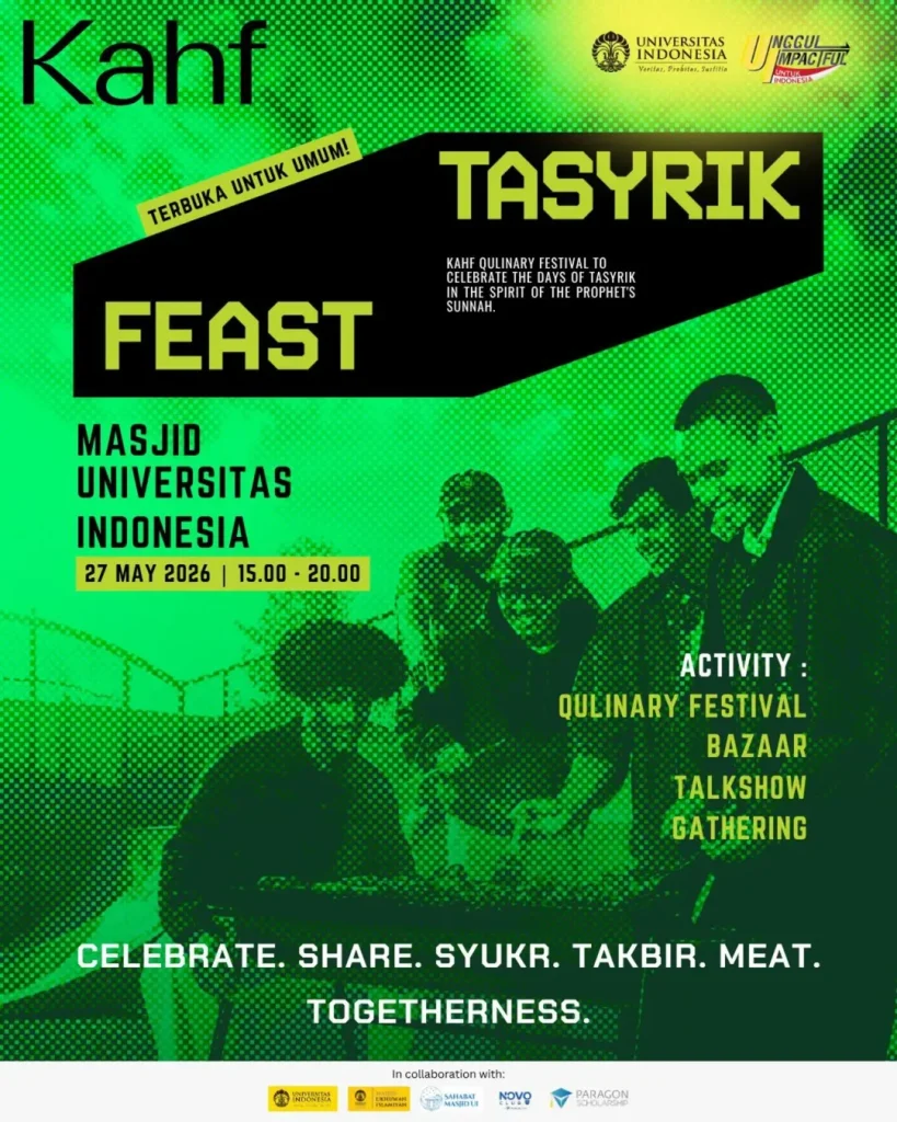 Poster acara Kahf Tasyrik Feast 2026 di Masjid Universitas Indonesia Depok