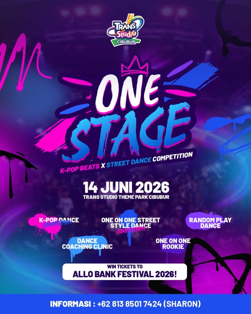 Poster kompetisi One Stage K-Pop Beats X Street Dance di Trans Studio Cibubur