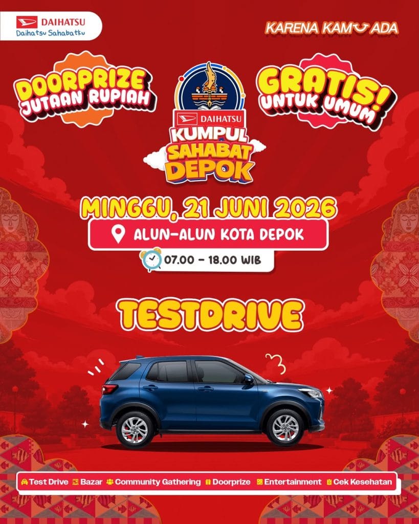Aktivitas Test Drive kendaraan Daihatsu untuk pengunjung