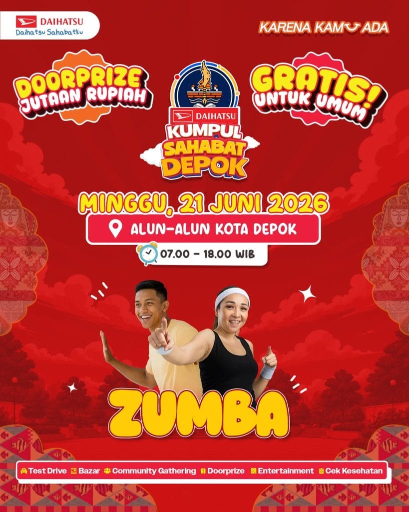 Aktivitas senam Zumba bersama masyarakat Depok