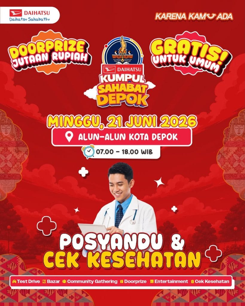 Layanan Posyandu dan Cek Kesehatan di acara Daihatsu Kumpul Sahabat