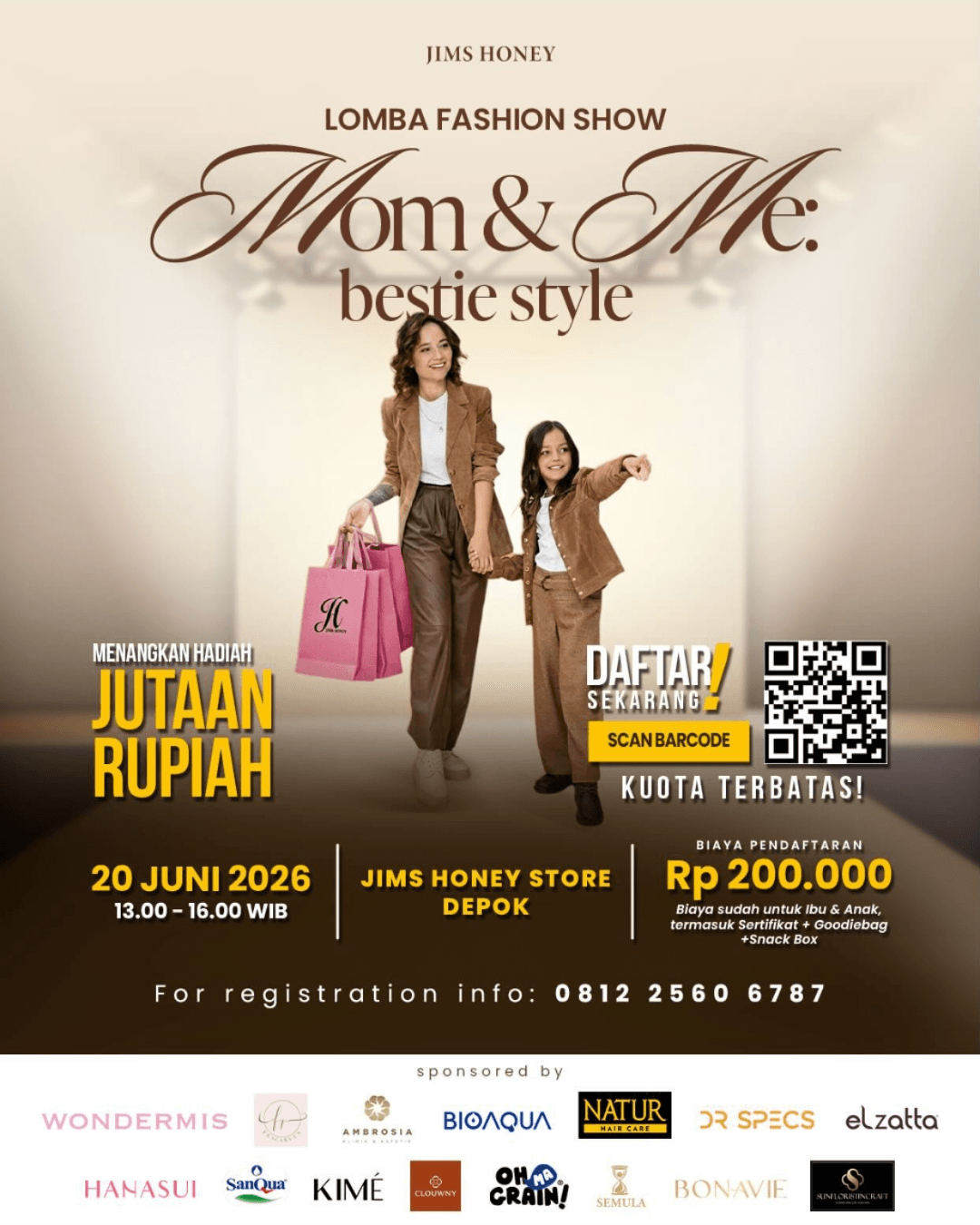 Featured image for “Lomba Fashion Show “Mom & Me: Bestie Style” Hadir di Jims Honey Depok, Cek Syaratnya!”