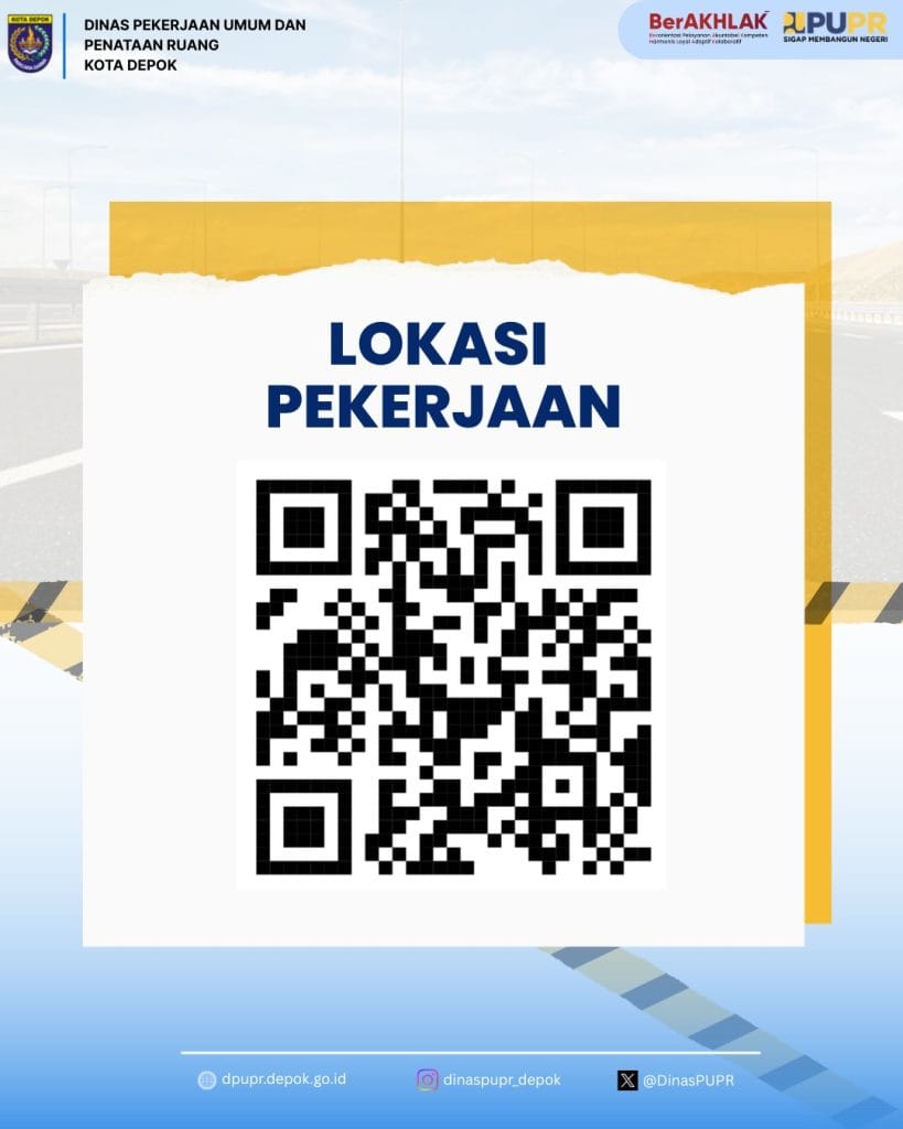 Barcode untuk melihat titik lokasi pekerjaan rekonstruksi Jalan Alternatif Sawangan