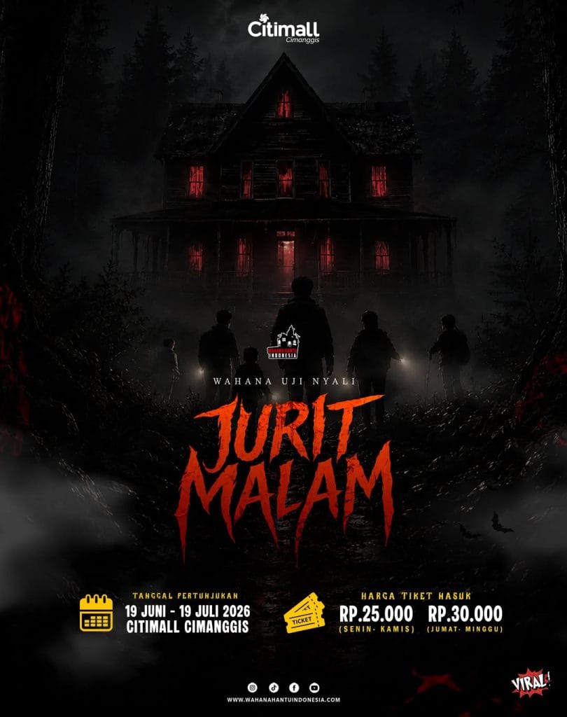 Poster Wahana Uji Nyali Jurit Malam Rumah Hantu Cimanggis