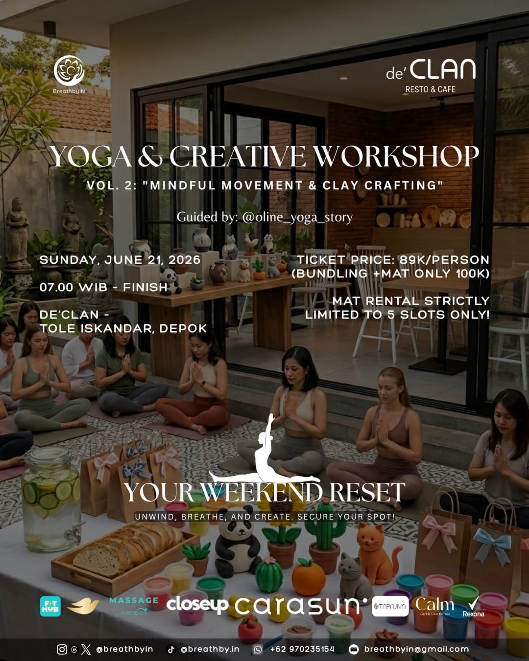 Featured image for “BreathbyIN Vol. 2 Hadirkan “Mindful Movement & Clay Crafting” di Depok”