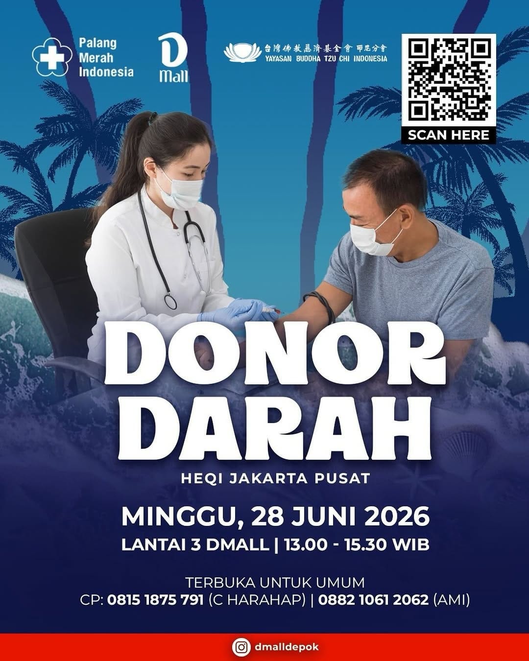 Featured image for “D’Mall Depok Gelar Donor Darah Bersama PMI dan Tzu Chi Indonesia pada 28 Juni 2026”