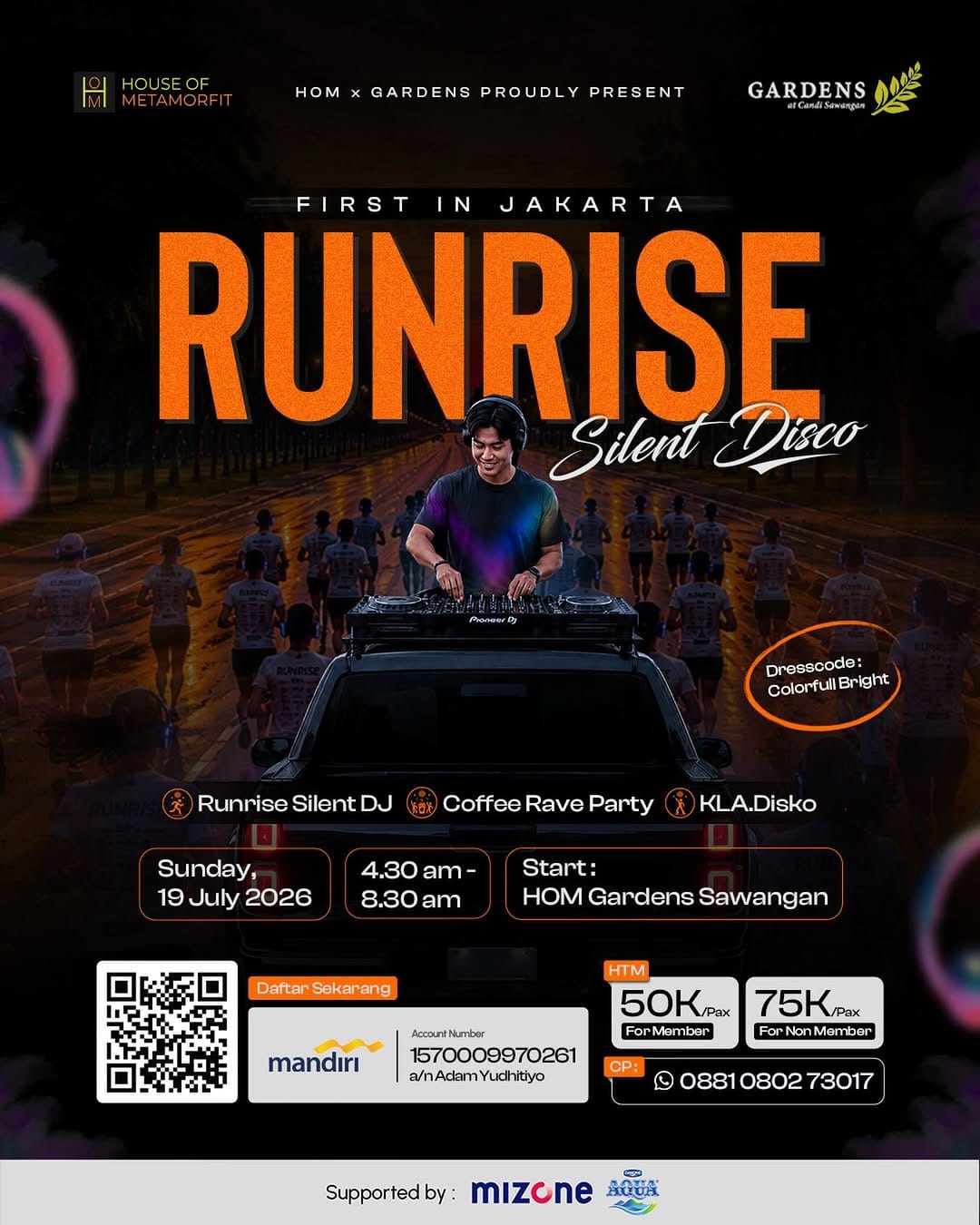 Featured image for “Runrise Silent Disco Pertama di Jakarta Hadir di HOM Gardens Sawangan”