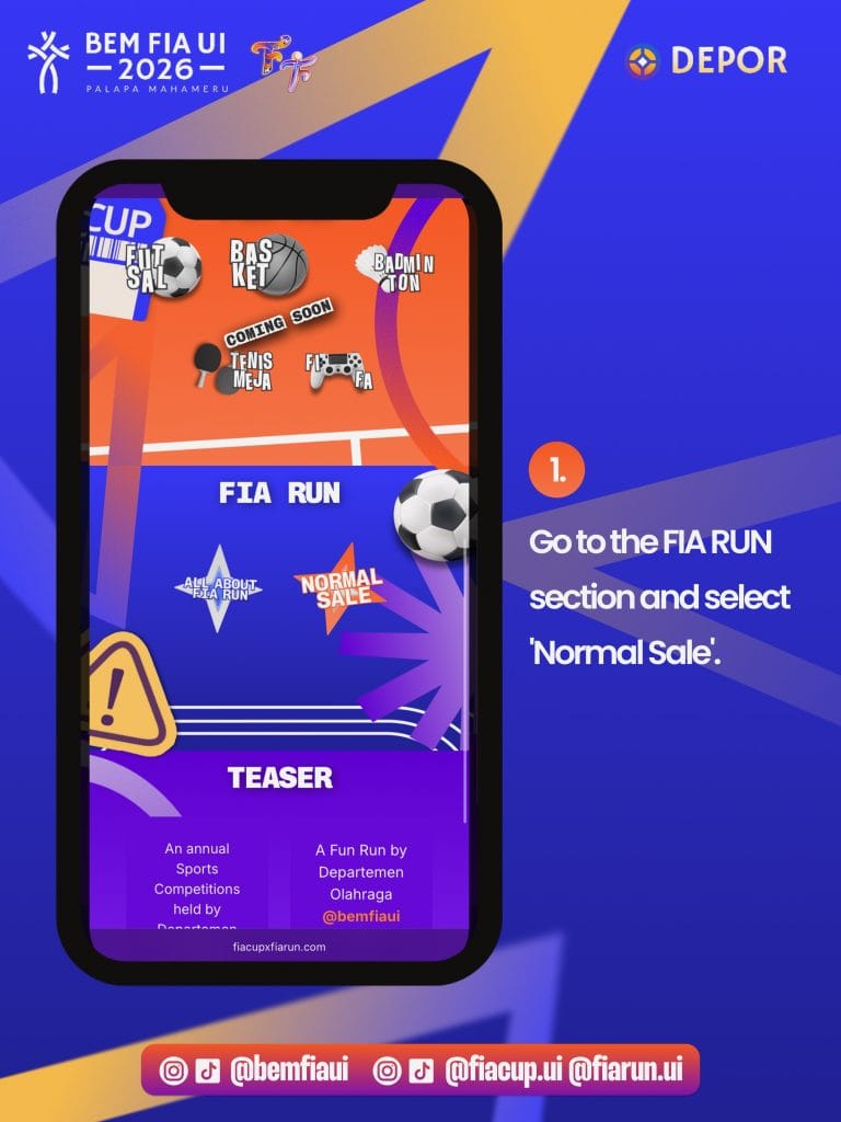 Langkah 1 dan 2 pembelian tiket melalui website resmi fiacupxfiarun.com
