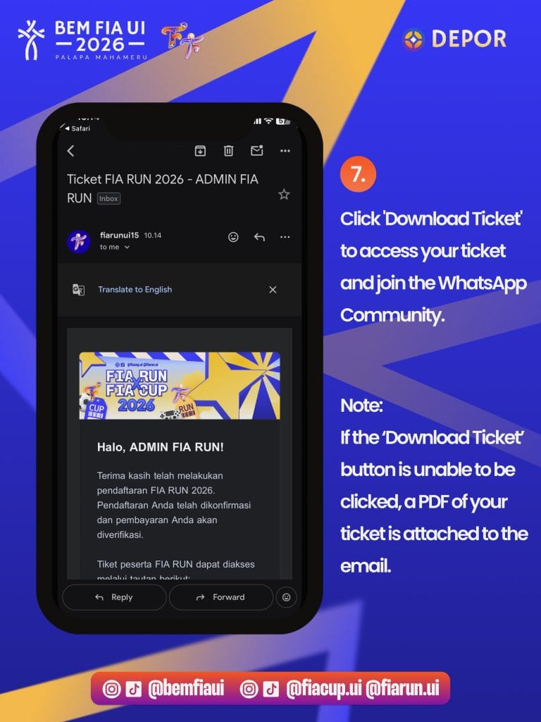 Panduan menerima e-ticket berformat PDF melalui email