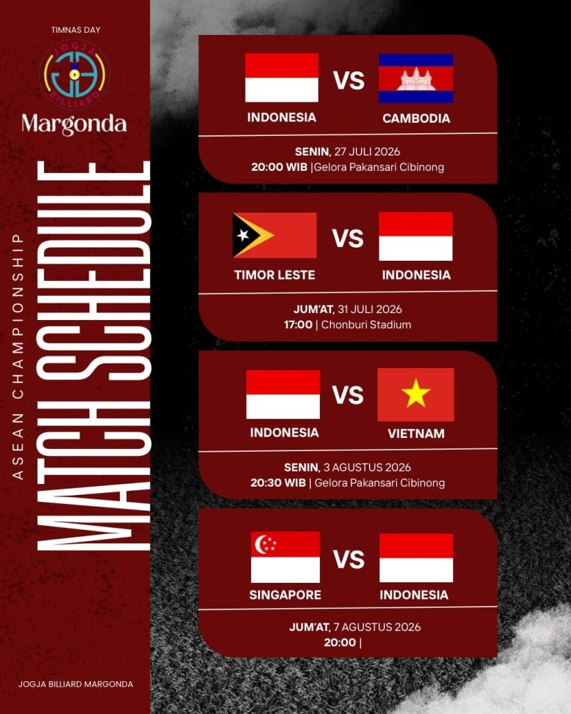 Poster Nonton Bareng Timnas Indonesia ASEAN Championship di Jogja Billiard Margonda