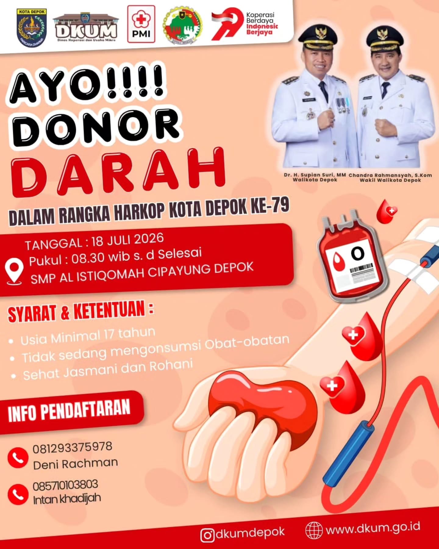 Featured image for “Sambut Hari Koperasi ke-79, DKUM Depok Gelar Aksi Donor Darah di Cipayung”